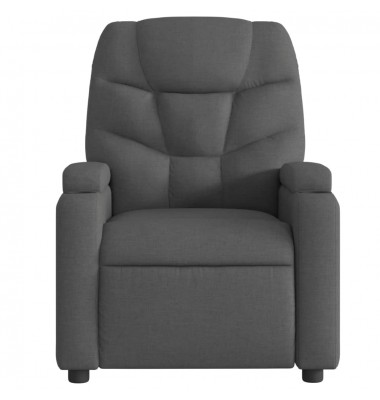  Atlošiamas masažinis krėslas, tamsiai pilkos spalvos, audinys - Foteliai, krėslai - 4