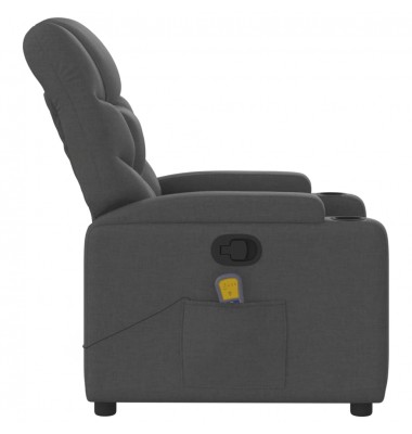  Atlošiamas masažinis krėslas, tamsiai pilkos spalvos, audinys - Foteliai, krėslai - 5