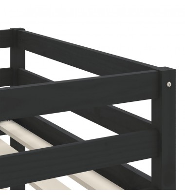 Aukšta vaikiška lova su kopėčiomis, juoda, 80x200cm, pušis - Lovos - 9