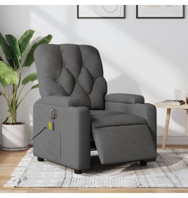  Elektrinis masažinis krėslas, tamsiai pilkas, audinys - Foteliai, krėslai - 1