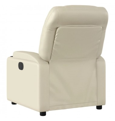  Elektrinis atlošiamas masažinis krėslas, kreminis, dirbtinė oda - Foteliai, krėslai - 4