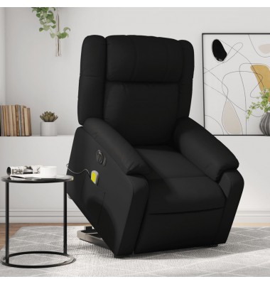  Atsistojantis masažinis krėslas, juodas, dirbtinė oda - Foteliai, krėslai - 1