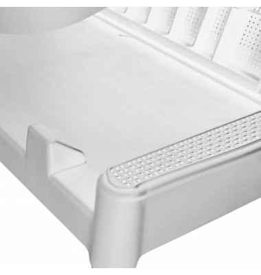  Saulės gultas su čiužinuku, baltos spalvos, 186x60x29cm, PP - Gultai, šezlongai - 8