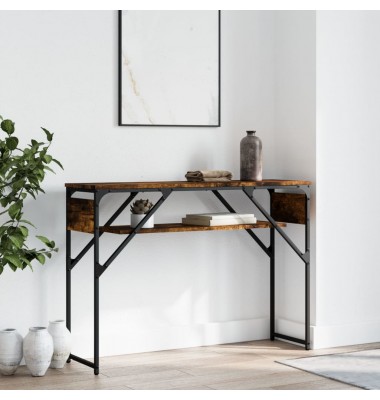  Konsolinis staliukas su lentyna, dūminis, 105x30x75cm, mediena - Žurnaliniai staliukai - 1
