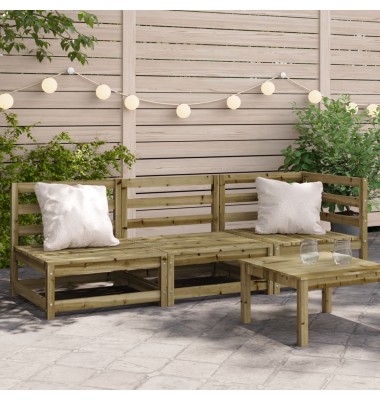  Trivietė sodo sofa, impregnuota pušies mediena - Moduliniai lauko baldai - 1