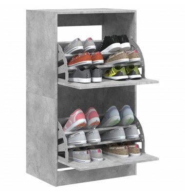  Batų spintelė su 2 atverčiamais stalčiais, betono, 60x42x108cm - Spintelės ir lentynos batams - 4