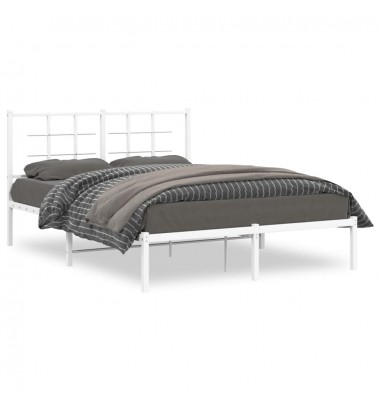  Metalinis lovos rėmas su galvūgaliu, baltos spalvos, 140x200cm - Lovos - 1