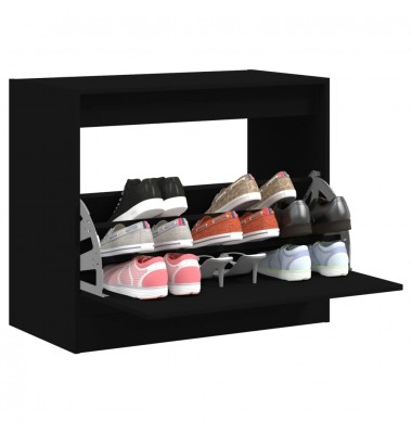  Spintelė batams, juodos spalvos, 80x42x69cm, apdirbta mediena - Spintelės ir lentynos batams - 1
