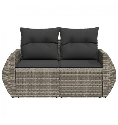  Dvivietė sodo sofa su pagalvėlėmis, pilkos spalvos, poliratanas - Lauko sofos, lovos - 4