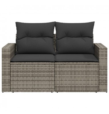  Dvivietė sodo sofa su pagalvėlėmis, pilkos spalvos, poliratanas - Lauko sofos, lovos - 4