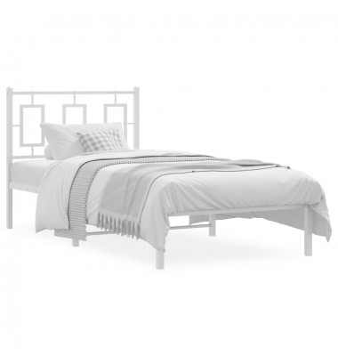  Metalinis lovos rėmas su galvūgaliu, baltos spalvos, 90x200cm - Lovos - 1