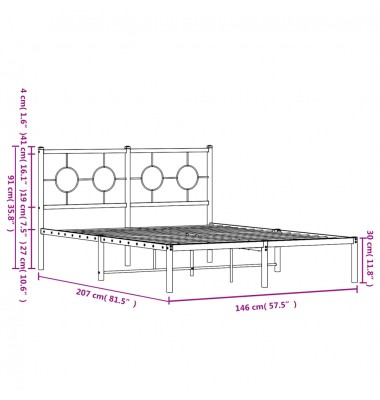  Metalinis lovos rėmas su galvūgaliu, juodos spalvos, 140x200cm - Lovos - 10