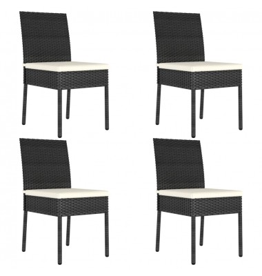  Sodo valgomojo kėdės, 4vnt., juodos spalvos, poliratanas - Lauko kėdės - 1