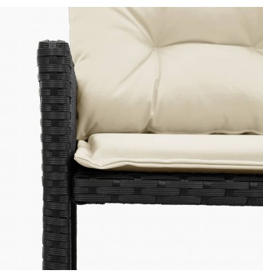  Sodo sofa su stalu/pagalvėlėmis, juoda, poliratanas, L formos - Lauko sofos, lovos - 8