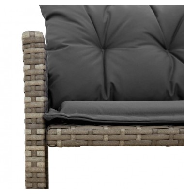  Sodo sofa su stalu/pagalvėlėmis, pilka, poliratanas, L formos - Lauko sofos, lovos - 8