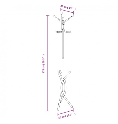 Paltų kabykla, juoda, 176cm, milteliniu būdu dengta geležis - Drabužių kabyklos - 8