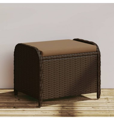  Sodo taburetė su pagalvėle, ruda, 58x46x46cm, poliratanas - Moduliniai lauko baldai - 1