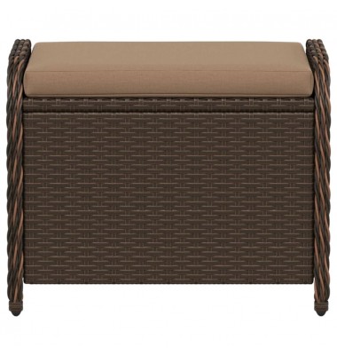  Sodo taburetė su pagalvėle, ruda, 58x46x46cm, poliratanas - Moduliniai lauko baldai - 4