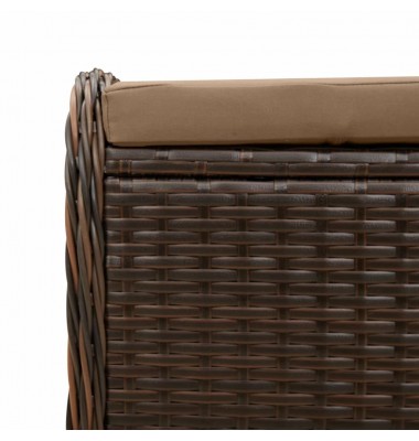  Sodo taburetė su pagalvėle, ruda, 58x46x46cm, poliratanas - Moduliniai lauko baldai - 7