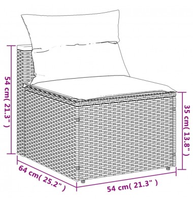  Sodo sofos dalys su pagalvėlėmis, 2vnt., pilkos, poliratanas - Lauko sofos, lovos - 9
