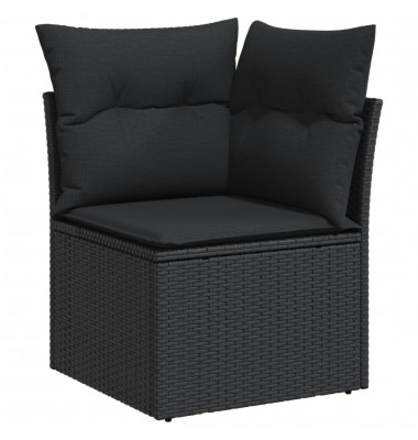  Sofos komplektas su pagalvėlėmis, 8 dalių, juodas, poliratanas - Moduliniai lauko baldai - 3