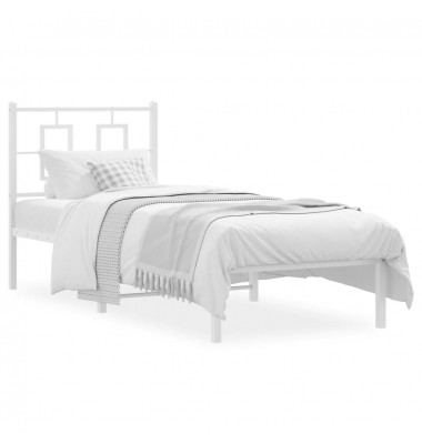  Metalinis lovos rėmas su galvūgaliu, baltos spalvos, 80x200cm - Lovos - 1