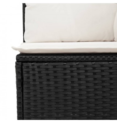  Sofos komplektas su pagalvėlėmis, 7 dalių, juodas, poliratanas - Moduliniai lauko baldai - 6