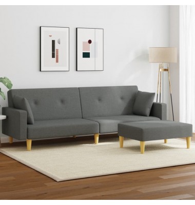  Dvivietė sofa-lova su pakoja, tamsiai pilkos spalvos, audinys - Sofos, sofos-lovos - 1