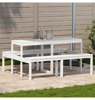 Iškylų stalas, baltas, 160x134x75cm, pušies medienos masyvas - Lauko stalai, staliukai - 1