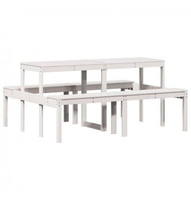  Iškylų stalas, baltas, 160x134x75cm, pušies medienos masyvas - Lauko stalai, staliukai - 2
