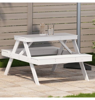  Iškylų stalas, baltas, 105x134x75cm, pušies medienos masyvas - Lauko stalai, staliukai - 1