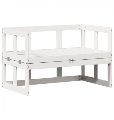  Sodo sofa-suoliukas, baltas, pušies masyvas, išskleidžiama - Lauko suolai, suoliukai - 2