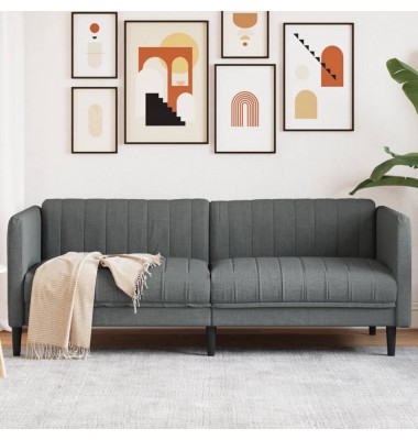  Trivietė sofa, tamsiai pilkos spalvos, audinys - Sofos, sofos-lovos - 1