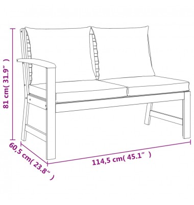  Sodo komplektas su pagalvėlėmis, 5 dalių, akacijos masyvas - Lauko baldų komplektai - 9