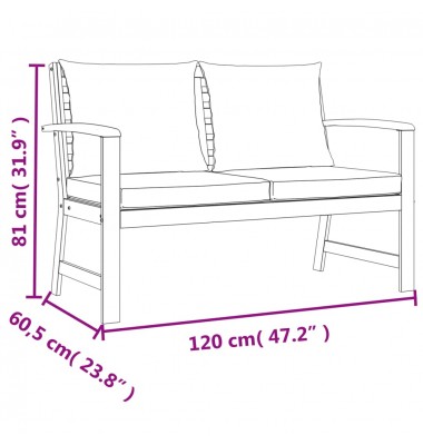  Sodo komplektas su pagalvėlėmis, 4 dalių, akacijos masyvas - Lauko baldų komplektai - 7