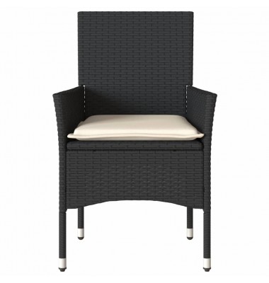  Sodo kėdės su pagalvėlėmis, 2vnt., juodos spalvos, poliratanas - Lauko kėdės - 5