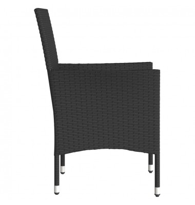  Sodo kėdės su pagalvėlėmis, 2vnt., juodos spalvos, poliratanas - Lauko kėdės - 6