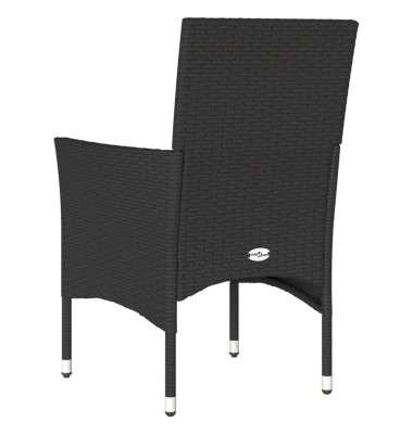  Sodo kėdės su pagalvėlėmis, 2vnt., juodos spalvos, poliratanas - Lauko kėdės - 7