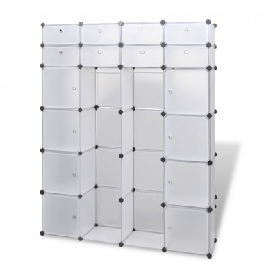  Modulinė spinta, 18 skyrių, balta 37 x 146 x 180,5 cm - Drabužių spintos - 2