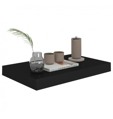  Pakabinamos sieninės lentynos, 4vnt., juodos, 40x23x3,8cm, MDF - Pakabinamos lentynos, spintelės - 3