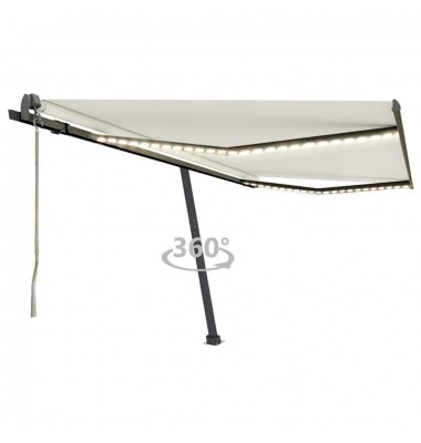  Automatinė markizė su LED/vėjo jutikliu, kreminė, 400x300cm - Markizės terasoms, langams, durims - 1