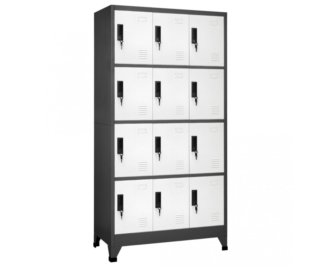 Persirengimo spintelė, antracito/balta, 90x45x180cm, plienas - Biuro spintos, spintelės - 1 Persirengimo spintelė, antracito/balta, 90x45x180cm, plienas - Biuro spintos, spintelės - 1